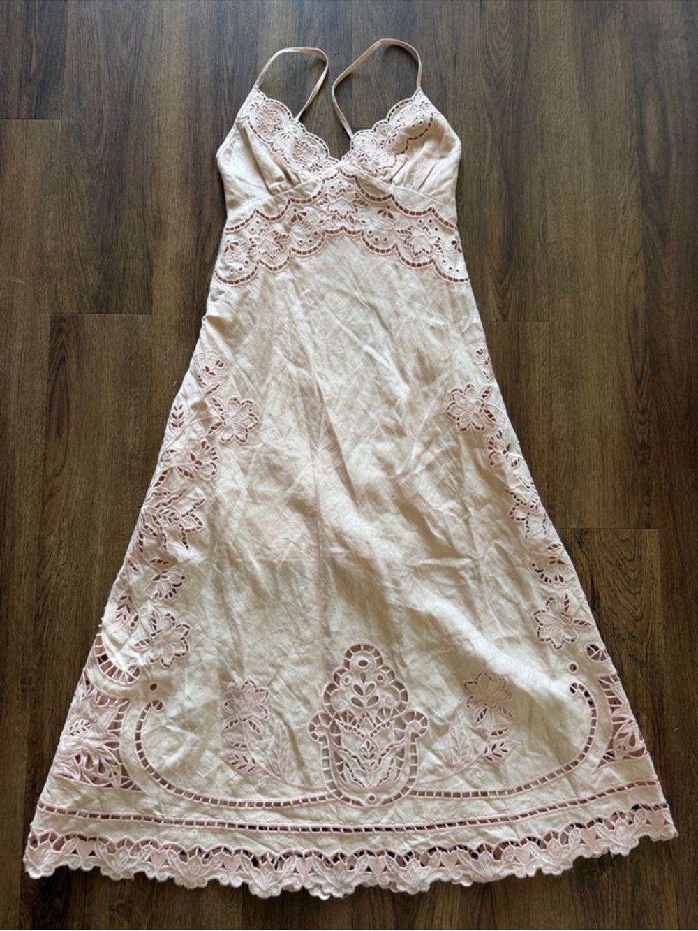 Farm Rio Richelieu Linen Slip Midi Dress - Picture 2 of 5